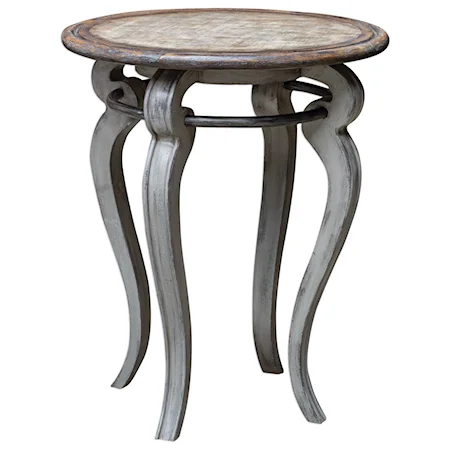 Mariah Round Gray Accent Table